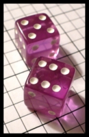 Dice : Dice - 6D - SKC Translucent Squared Purple with White Pips - SK Collection but Nov 2010